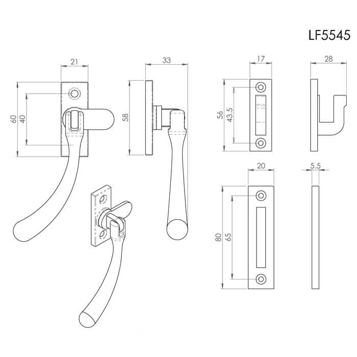 Carlisle Brass Ludlow Black Antique Bulb End Casement Fastener