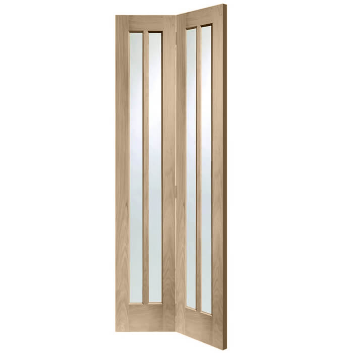 XL Joinery Worcester Latte Oak 4-Lites Internal Bi-Fold Glazed Door