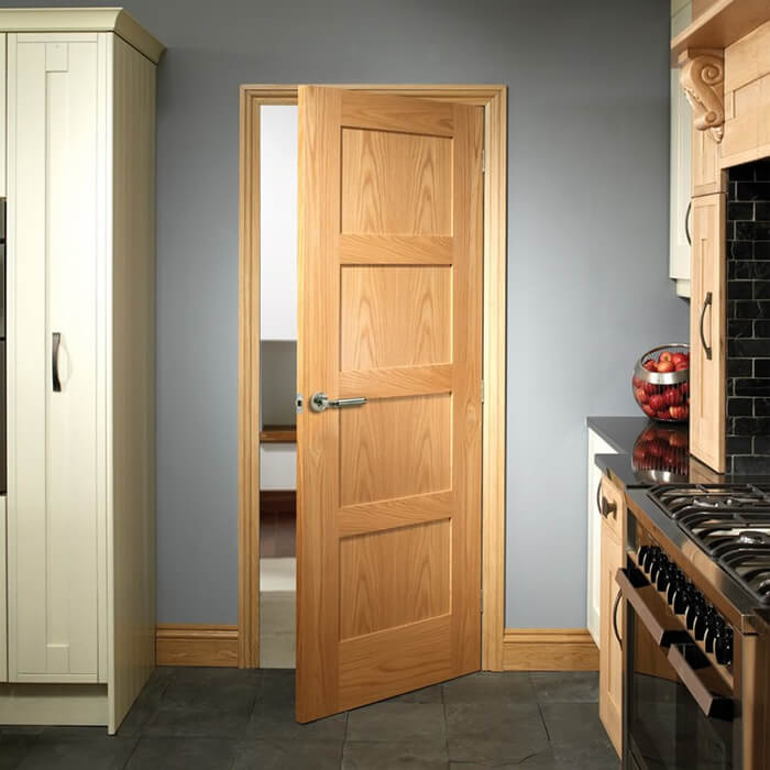 XL Joinery Shaker Americano Oak 4-Panels Internal Fire Door