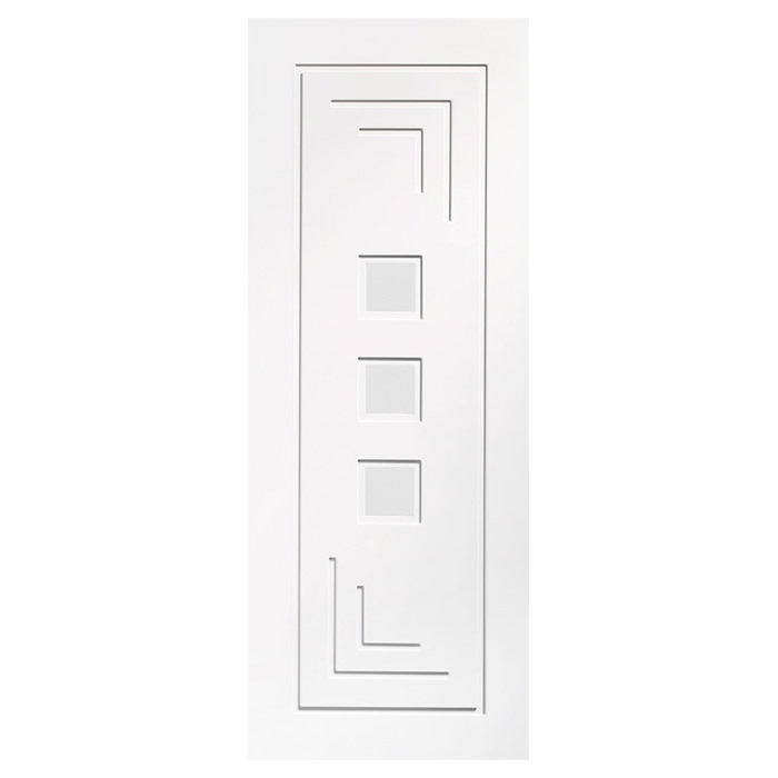 XL Joinery Altino White Primed 3-Lites Internal Glazed Door