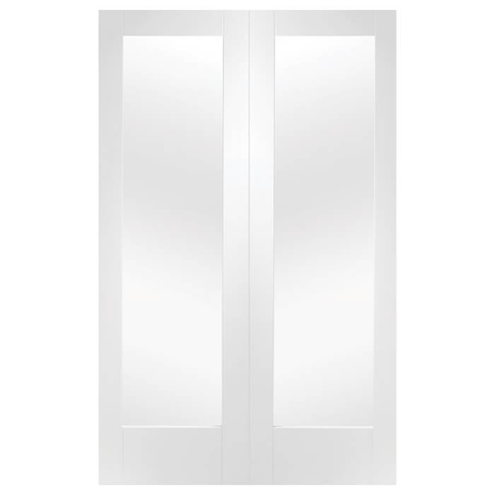 XL Joinery Pattern 10 White Primed 2-Lites Internal Glazed Door Pair