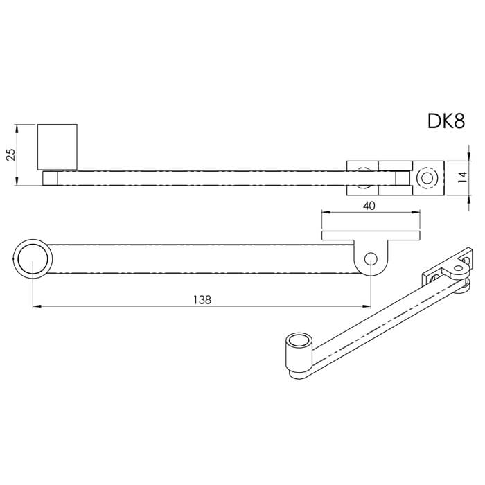 Carlisle Brass 138mm Roller Arm Window Stay