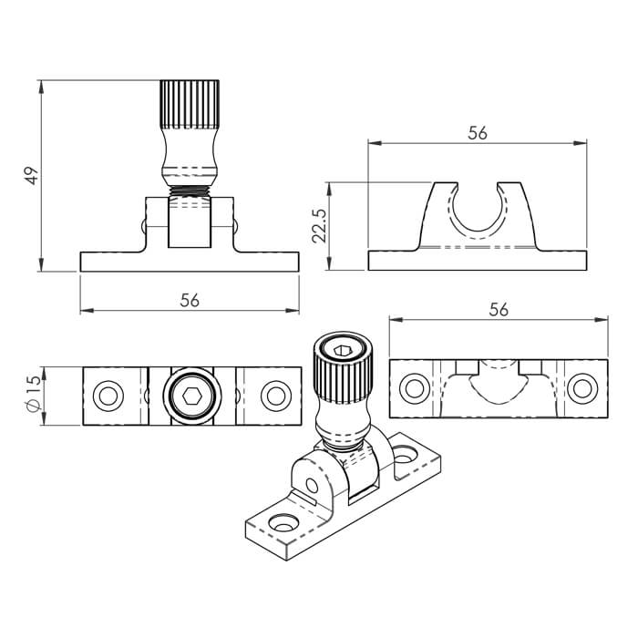 Carlisle Brass Narrow Plate Locking Brighton Sash Window Fastener Satin Nickel