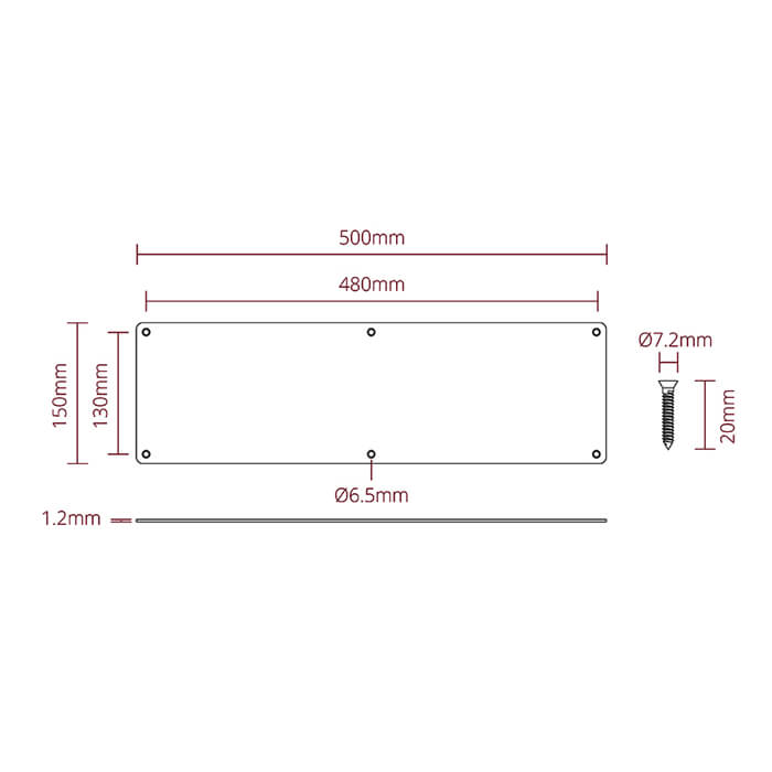 Deanta Door Kick Plate Satin Stainless Steel