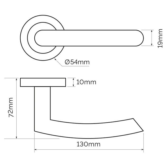 JB Kind Raven Polished Stainless-Steel Door Handle Latch Pack