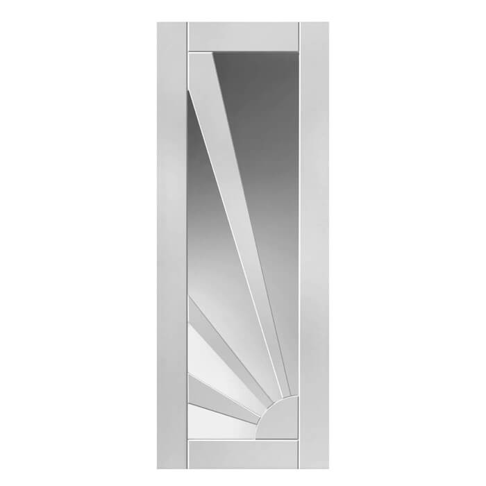 JB Kind Aurora White Primed 4-Lites Internal Etched Glazed Door