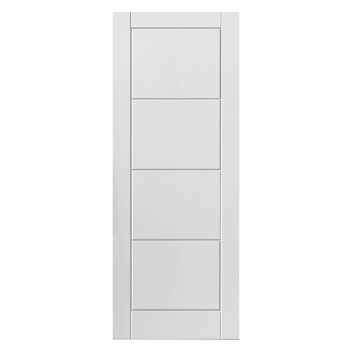 JB Kind Quattro White Primed Moulded 4-Panels Internal Door