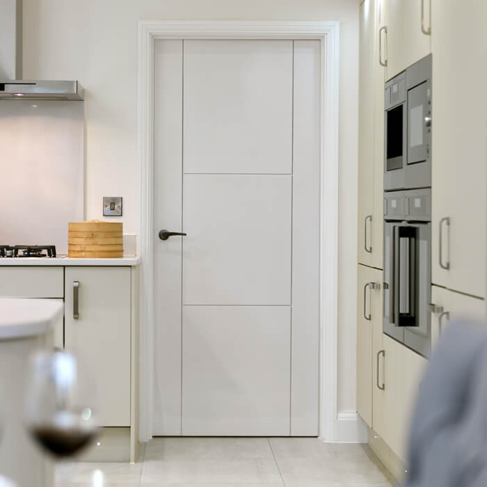 JB Kind Mistral White Primed 3-Panels Internal Door