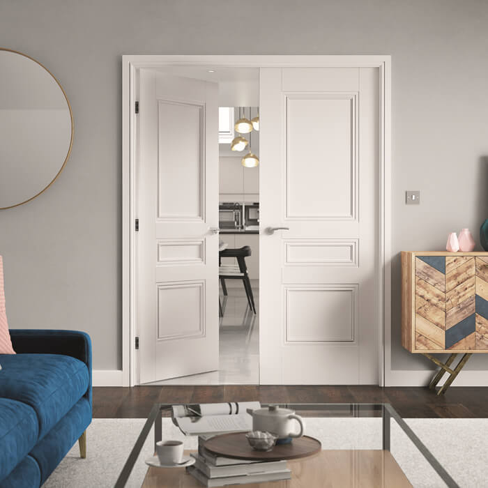 JB Kind Osborne White Primed 3-Panels Internal Fire Door