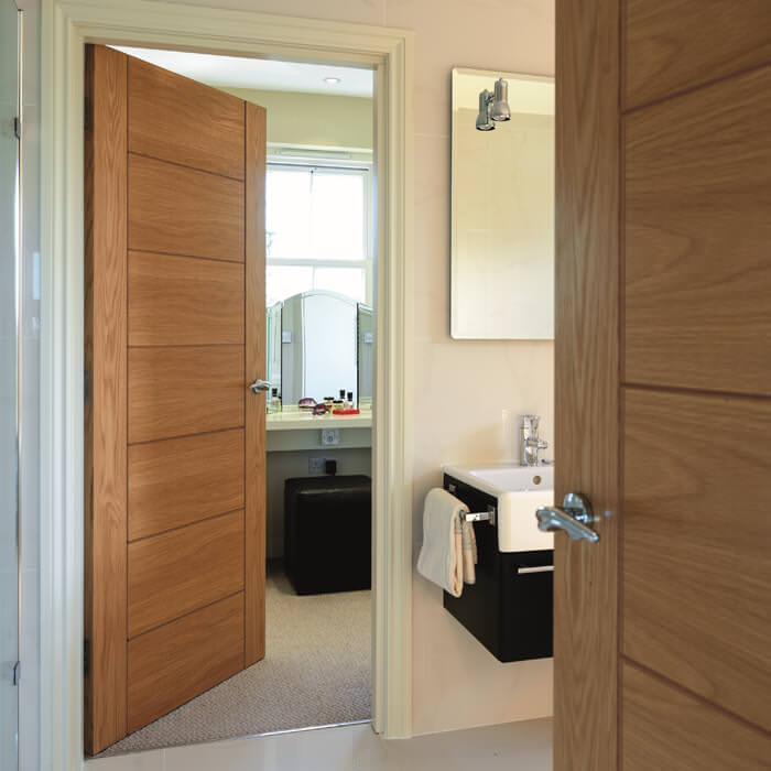 JB Kind Palomino Un-Finished Oak 7-Panels Internal Door