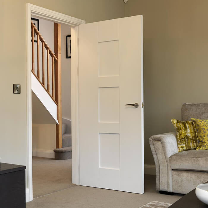 JB Kind Geo White Primed 3-Panels Internal Fire Door