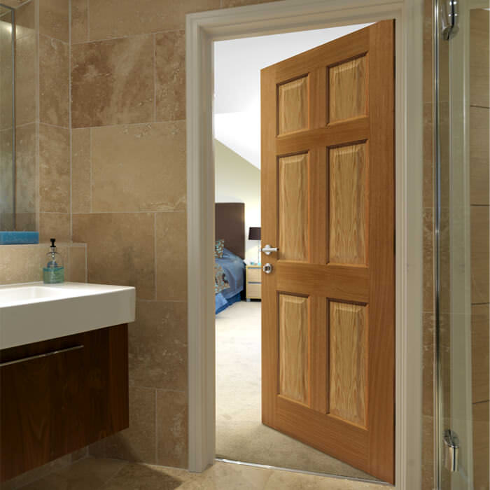 JB Kind Grizedale Pre-Finished Oak 6-Panels Internal Door