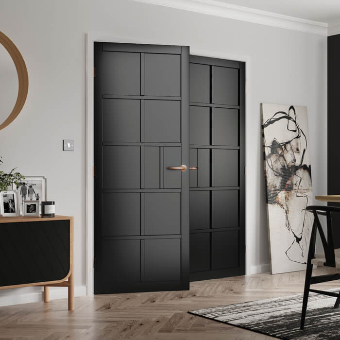 JB Kind Plaza Painted Black 10-Panels Internal Door