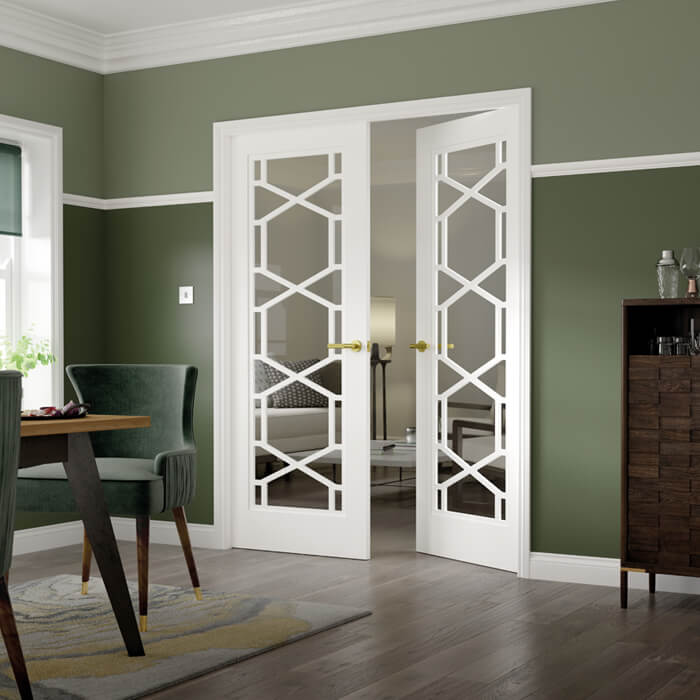 JB Kind Quartz White Primed 12-Lites Internal Glazed Door