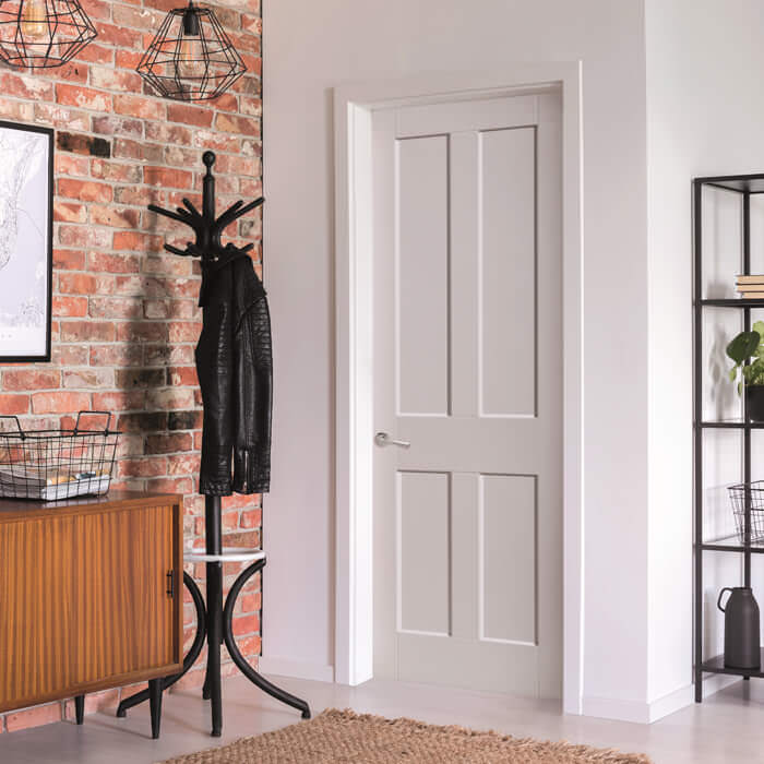 JB Kind Rushmore White Primed 4-Panels Internal Fire Door