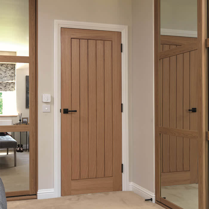 JB Kind Thames Un-Finished Oak 1-Panel Internal Door