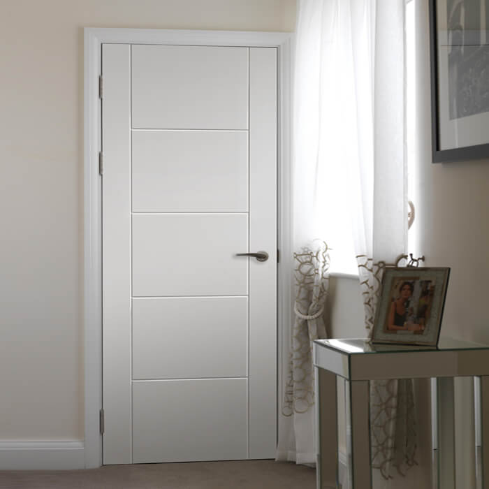 JB Kind Tigris White Primed 5-Panels Internal Fire Door