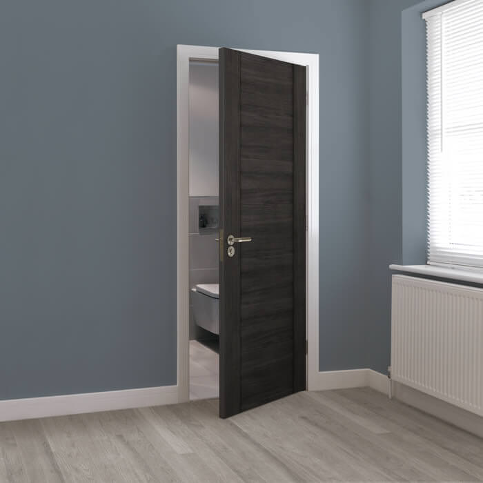 JB Kind Alabama Cinza Pre-Finished Dark Grey 1-Panel Laminated Internal Door