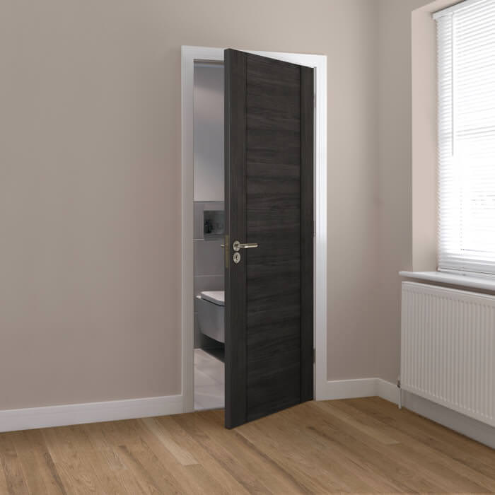 JB Kind Alabama Cinza Pre-Finished Dark Grey 1-Panel Laminated Internal Door