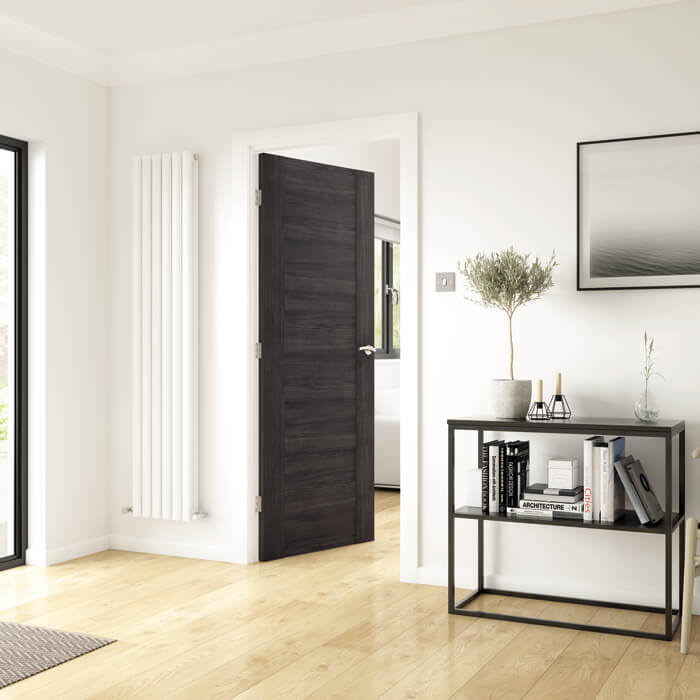 JB Kind Alabama Cinza Pre-Finished Dark Grey 1-Panel Internal Fire Door