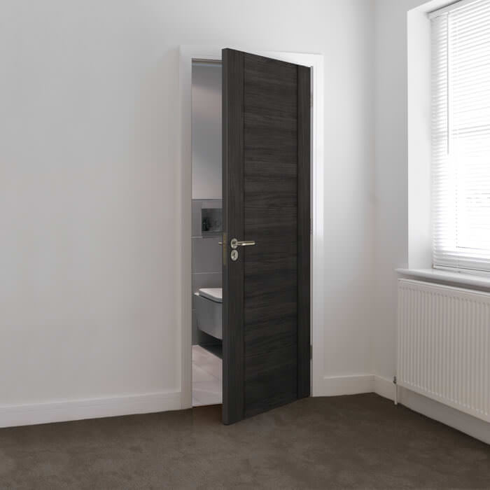 JB Kind Alabama Cinza Pre-Finished Dark Grey 1-Panel Internal Fire Door