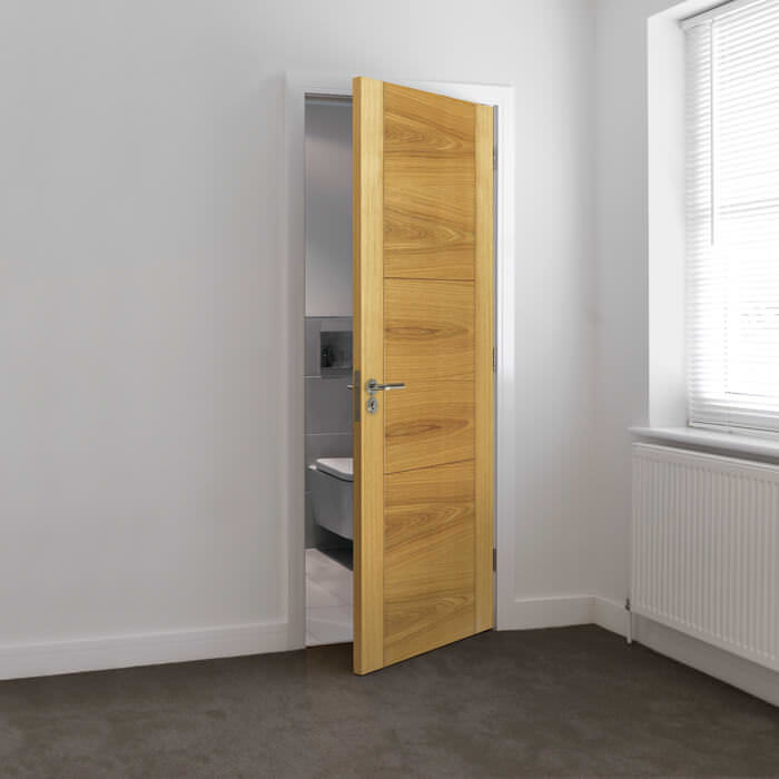 JB Kind Mistral Pre-Finished Oak 3-Panels Internal Fire Door