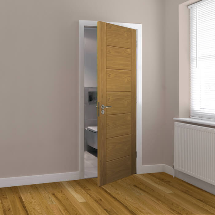 JB Kind Palomino Un-Finished Oak 7-Panels Internal Door