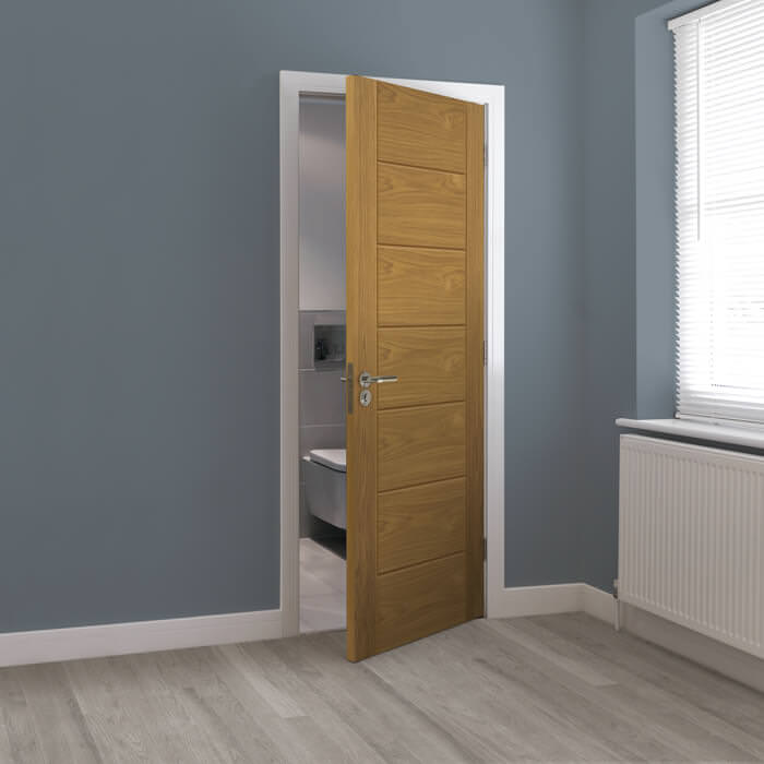 JB Kind Palomino Un-Finished Oak 7-Panels Internal Fire Door