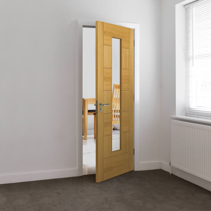 JB Kind Sirocco Pre-Finished Oak 7P 1L Internal Glazed Door