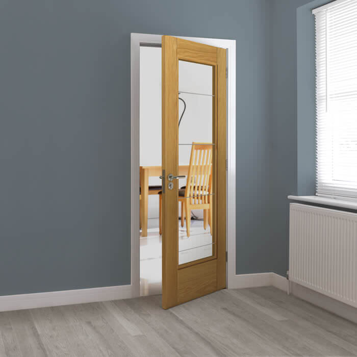 JB Kind Medina Pre-Finished Oak 1-Lite Internal Glazed Door