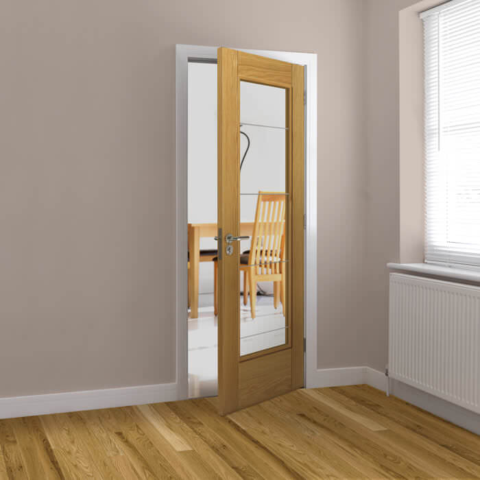 JB Kind Medina Pre-Finished Oak 1-Lite Internal Glazed Door