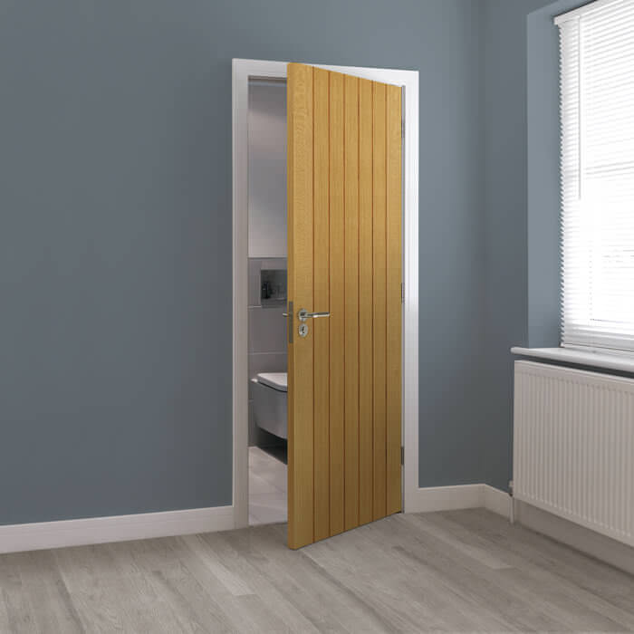 JB Kind Cherwell Pre-Finished Oak 7-Panels Internal Door