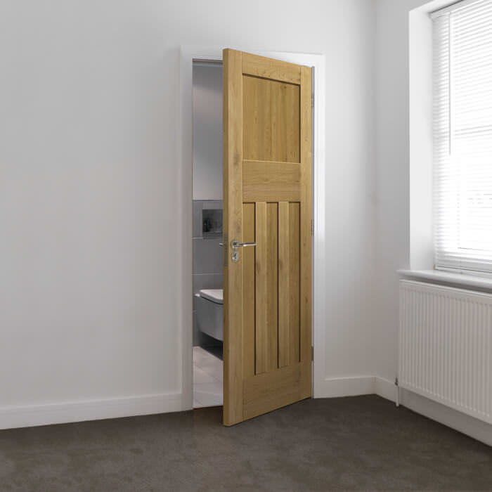 JB Kind Rustic DX Pre-Finished Oak 4-Panels Internal Door