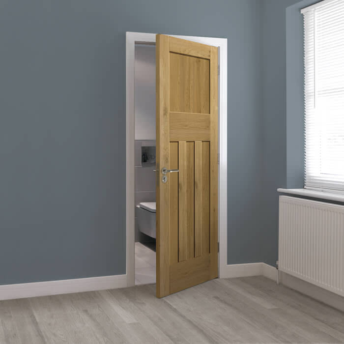 JB Kind Rustic DX Pre-Finished Oak 4-Panels Internal Door