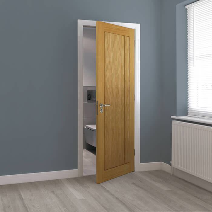 JB Kind Thames Un-Finished Oak 1-Panel Internal Door