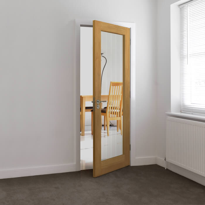 JB Kind Thames Un-Finished Oak 1-Lite Internal Glazed Fire Door