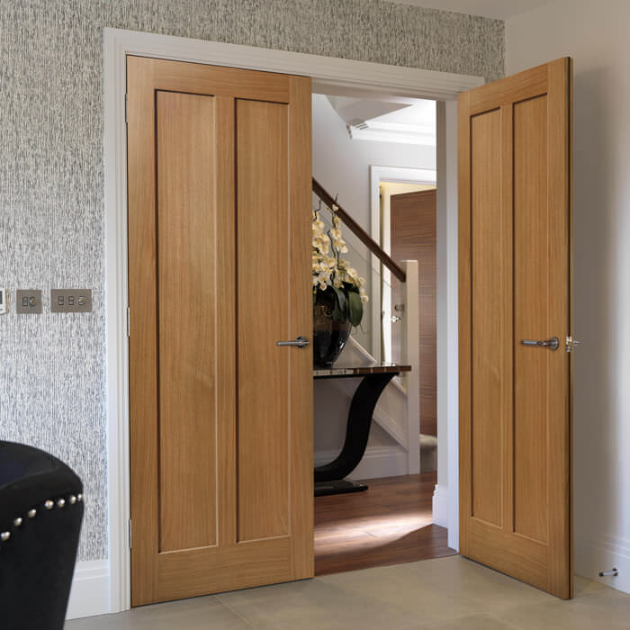 JB Kind Eiger Un-Finished Oak 2-Panels Internal Door