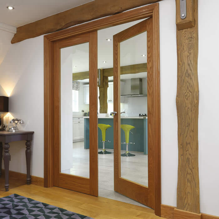 JB Kind Fuji Un-Finished Oak 1-Lite Internal Glazed Door