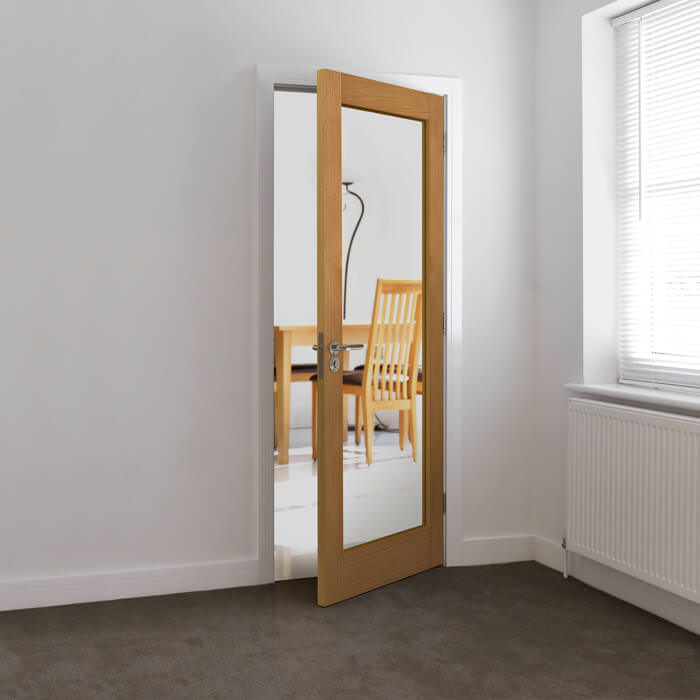 JB Kind Fuji Un-Finished Oak 1-Lite Internal Glazed Door