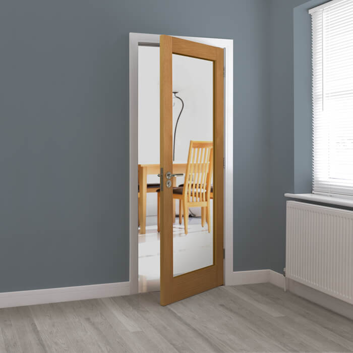 JB Kind Fuji Un-Finished Oak 1-Lite Internal Glazed Fire Door