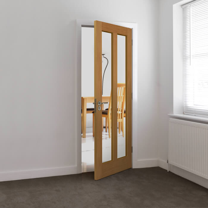 JB Kind Matterhorn Un-Finished Oak 2-Lites Internal Glazed Door