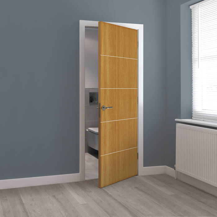 JB Kind Tate Pre-Finished Oak 5-Panels Internal Door