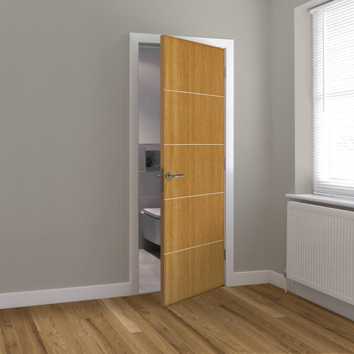 JB Kind Tate Pre-Finished Oak 5-Panels Internal Door