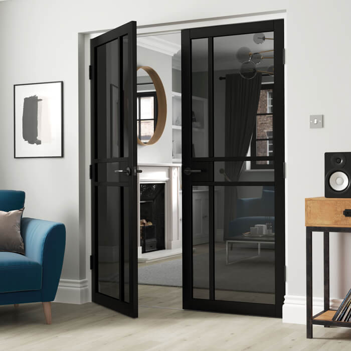 JB Kind City Black 5-Lites Internal Tinted Glazed Door