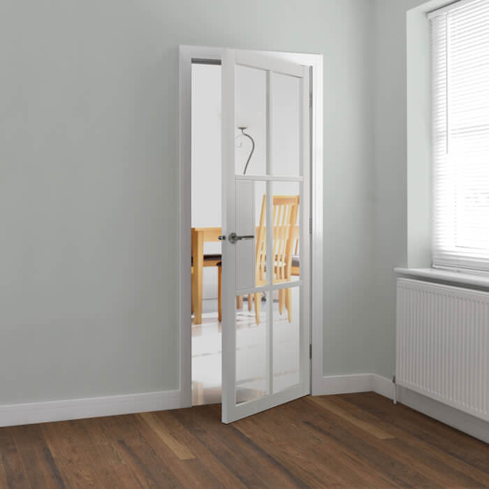 JB Kind Civic Painted White 1-Panel 6-Lites Internal Glazed Door