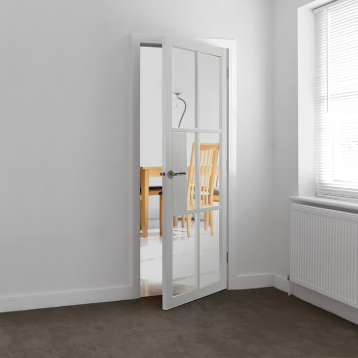 JB Kind Civic Painted White 1-Panel 6-Lites Internal Glazed Door