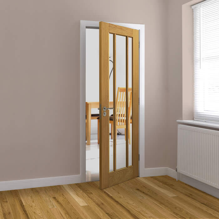 JB Kind Darwen Un-Finished Oak 3-Lites Internal Glazed Door