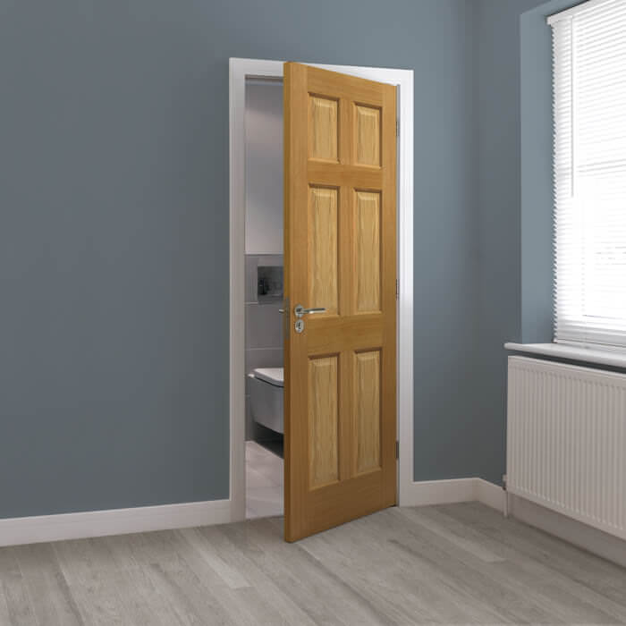 JB Kind Grizedale Pre-Finished Oak 6-Panels Internal Door