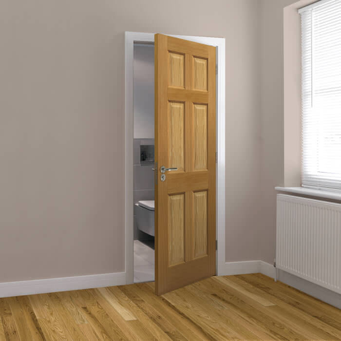 JB Kind Grizedale Pre-Finished Oak 6-Panels Internal Door