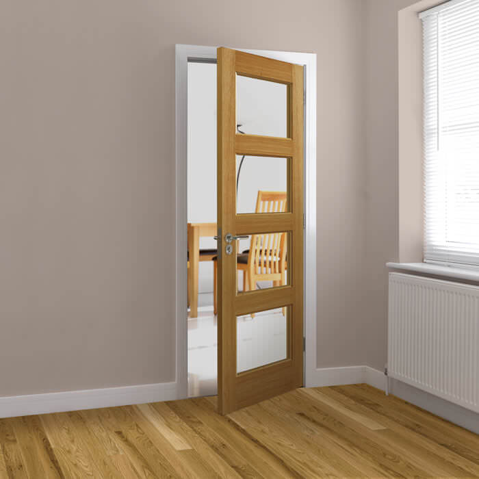 JB Kind Humber Un-Finished Oak 4-Lites Internal Glazed Door